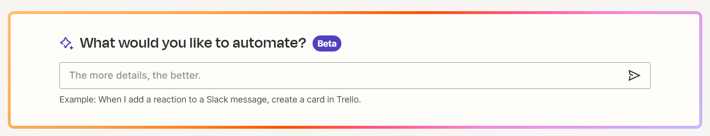 Vue de la foncion de prompt IA de Zapier